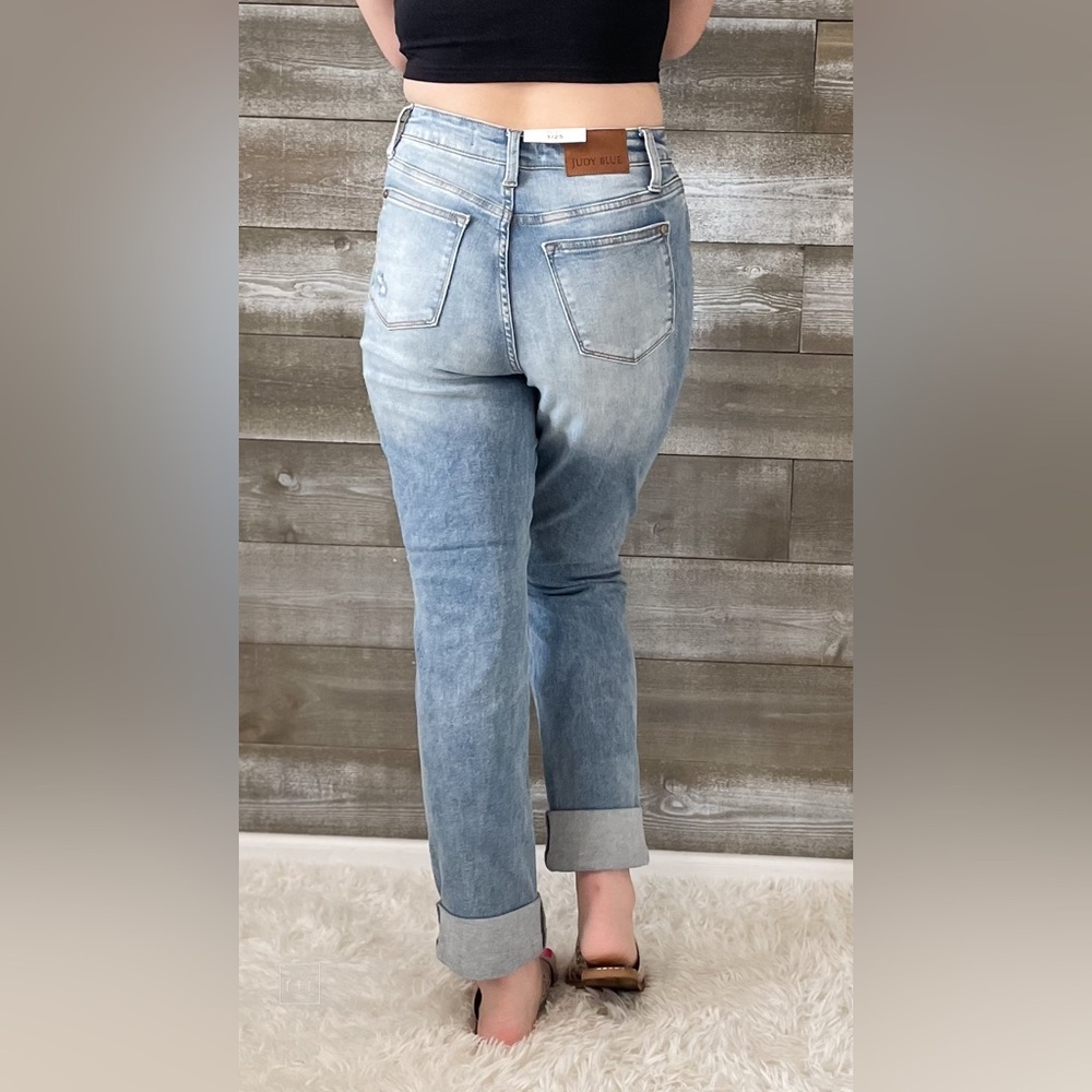judy blue high waist patch pocket destroyed boyfriend jeans medium JB88825REG MD - Picture 14 of 16